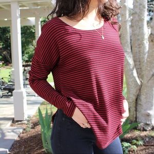 LF Red and Black Striped Long sleeve